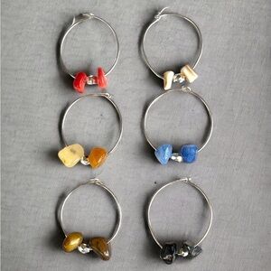 🍄Crystal Wine Glass Charms (set of 6)